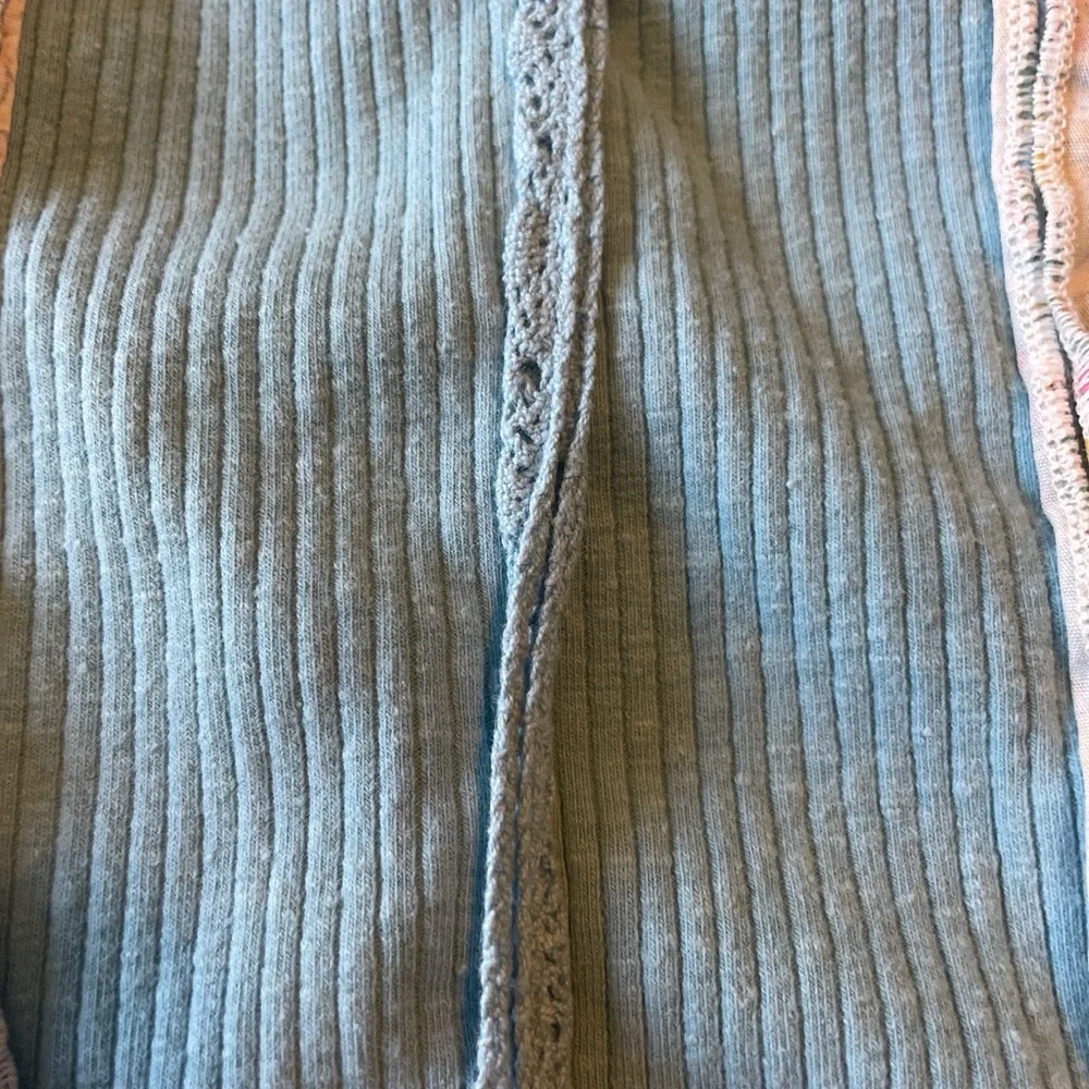 Urban Outfitters Blue Ribbed Dress, flower and lace accents - Picture 3 of 6